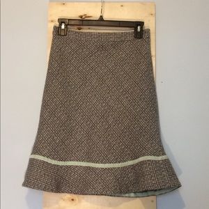 Gap Tweed Blue Ribbon Swing Skirt Sz 0
